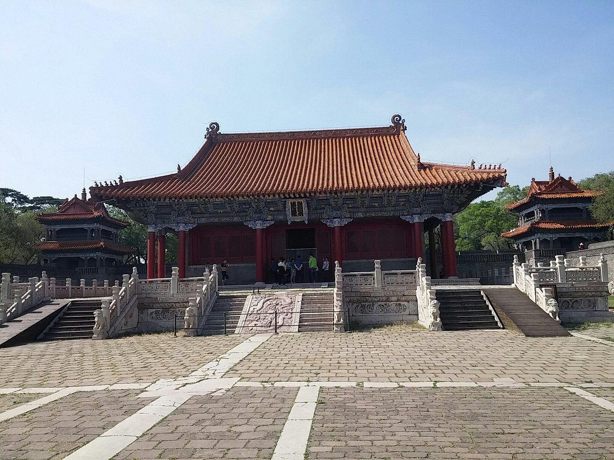A scenic view of ancient tombs in fuyang