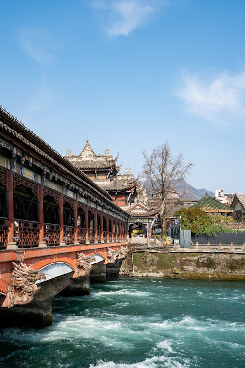 A scenic view of anzhou luojiang ancient bridge