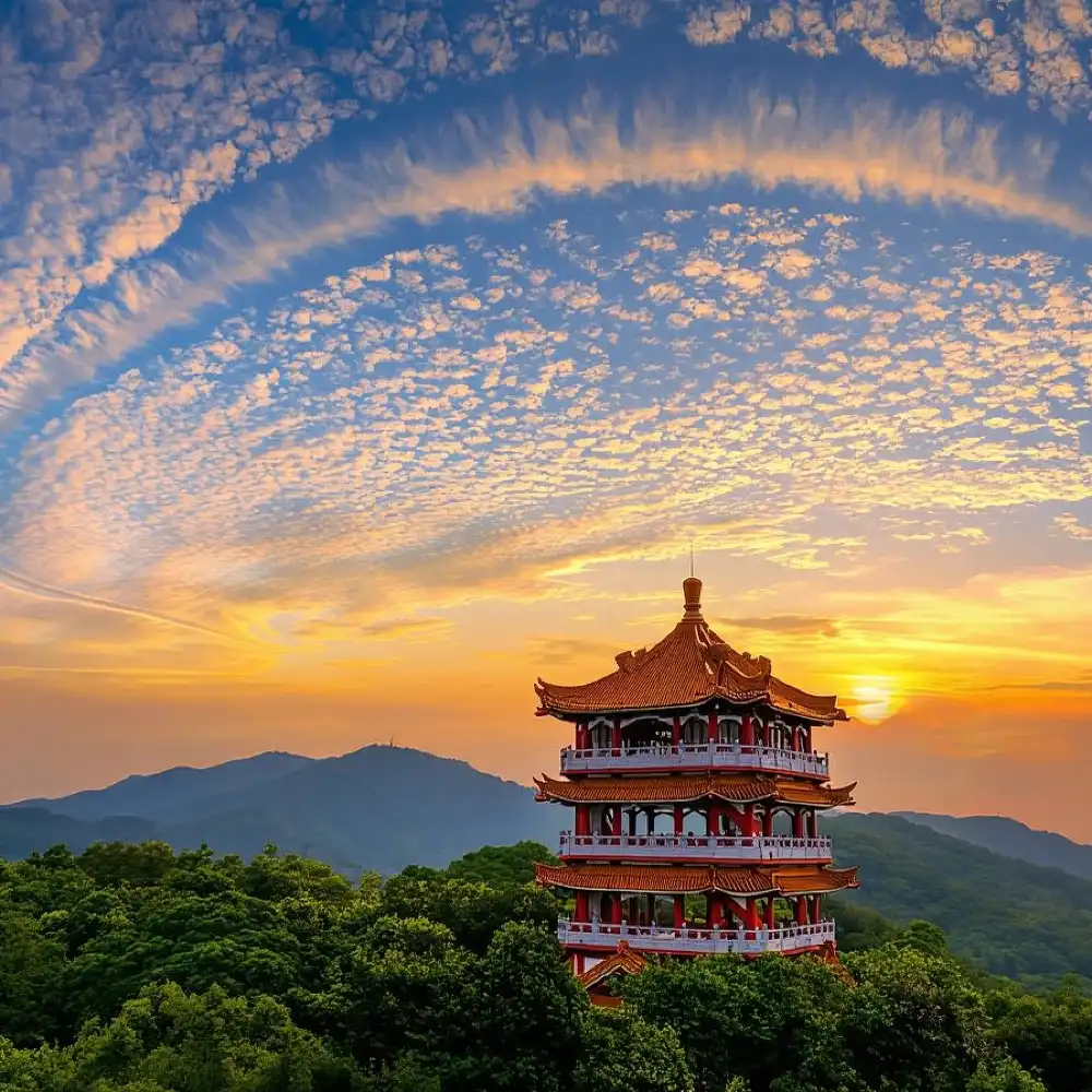 A scenic view of baiyun mountain guangzhou