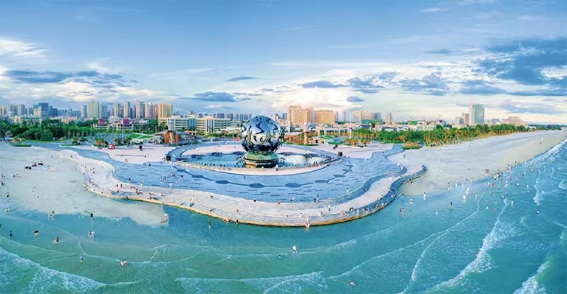 A scenic view of beihai silver beach