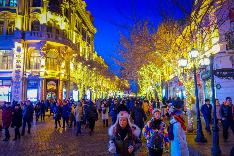 A scenic view of central_street_harbin