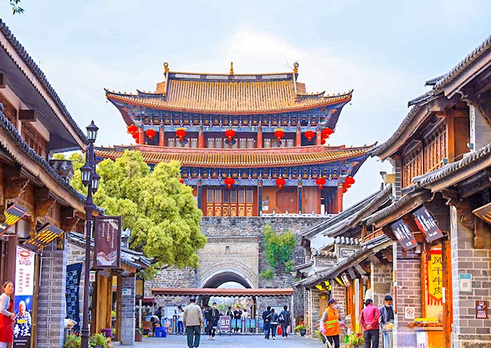 A scenic view of dali ancient city