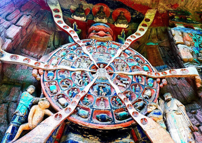 A scenic view of dazu rock carvings