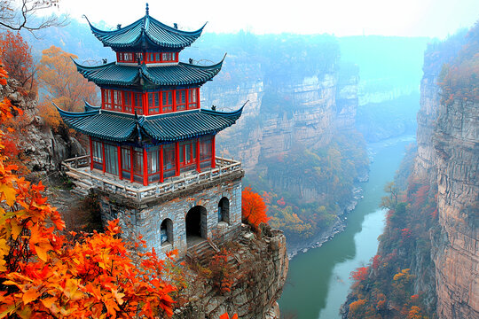 A scenic view of Fengxue Temple And Pagodas
