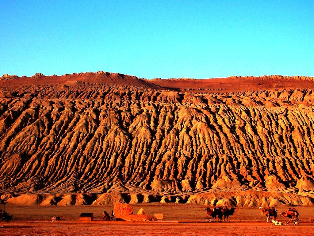 A scenic view of flaming mountain turpan