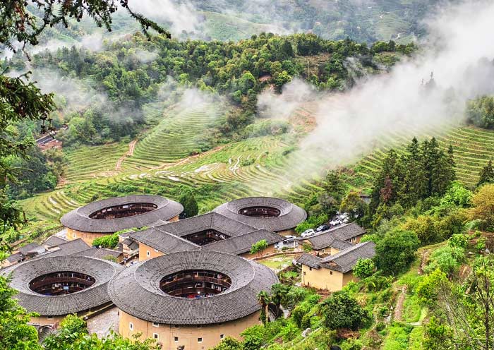 A scenic view of fujian tulou