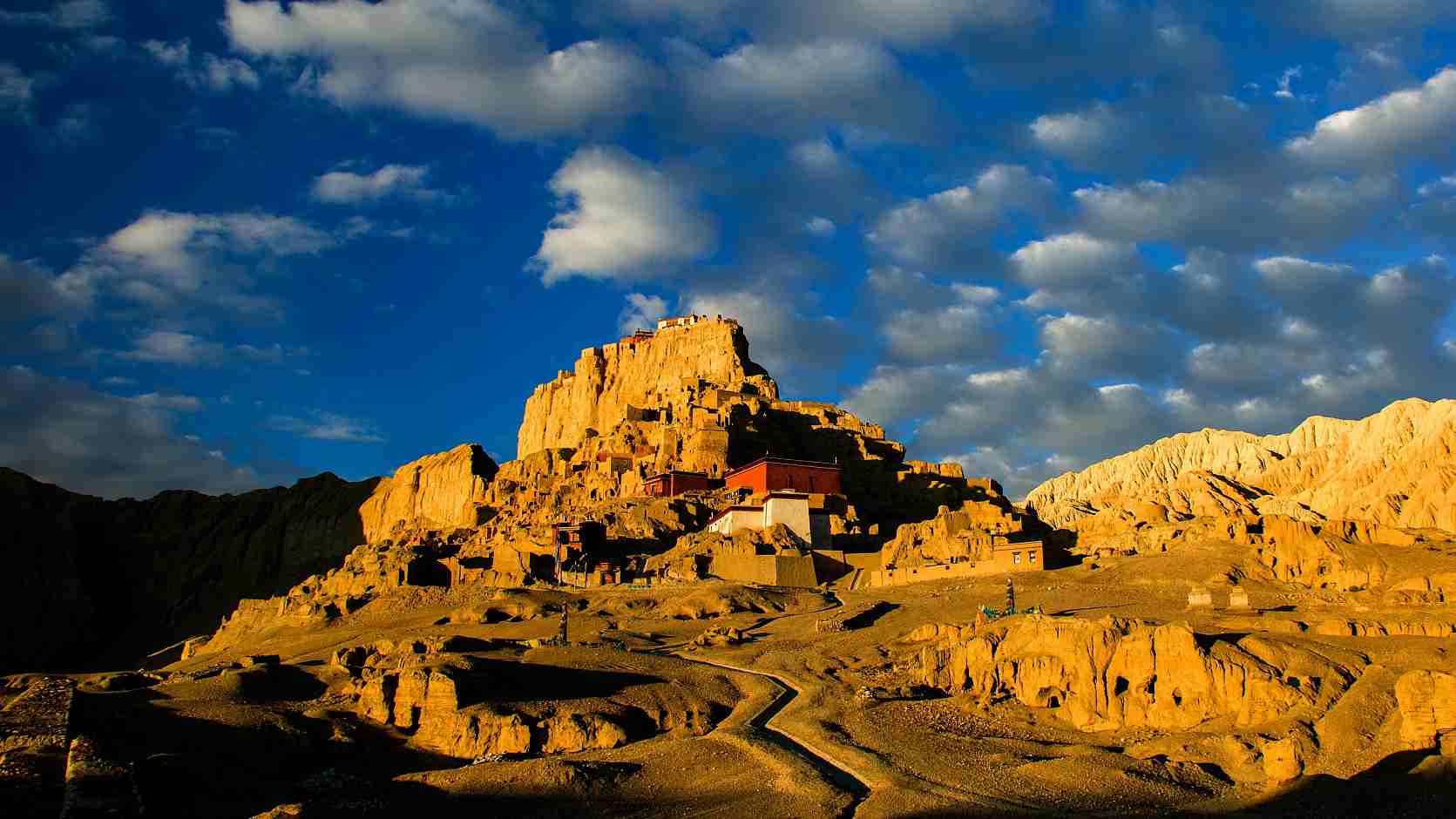 A scenic view of Gantang Palace Ruins