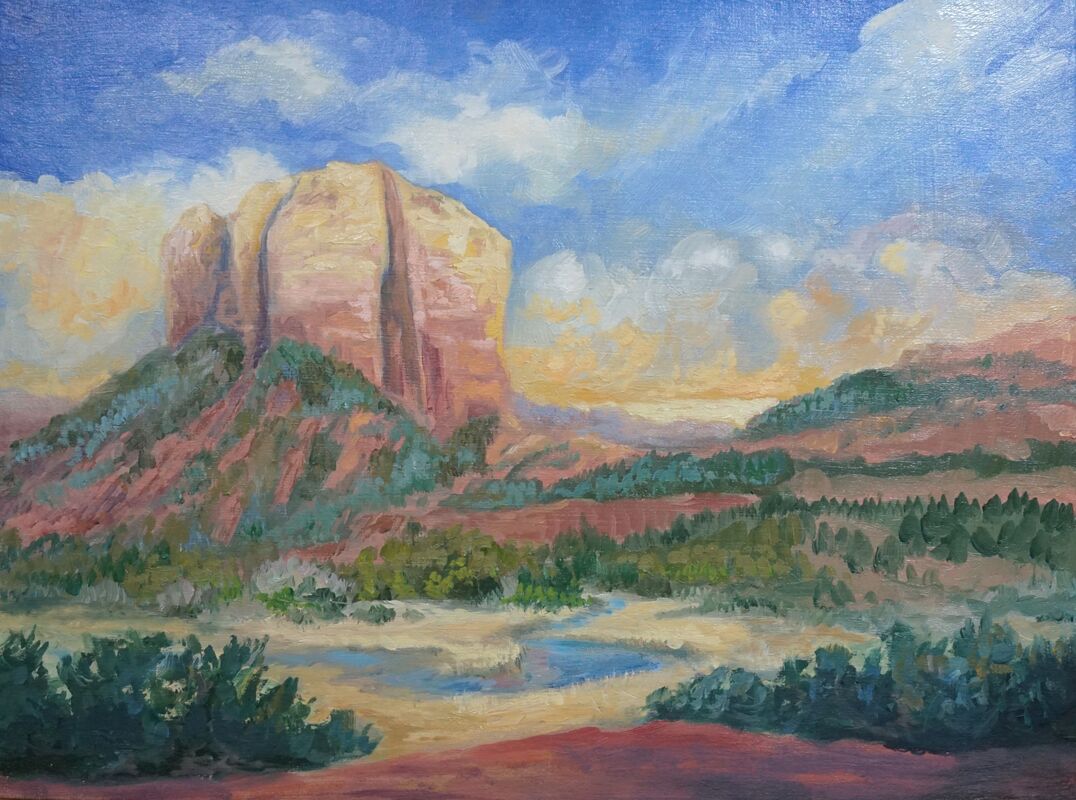 A scenic view of general cliff rock paintings