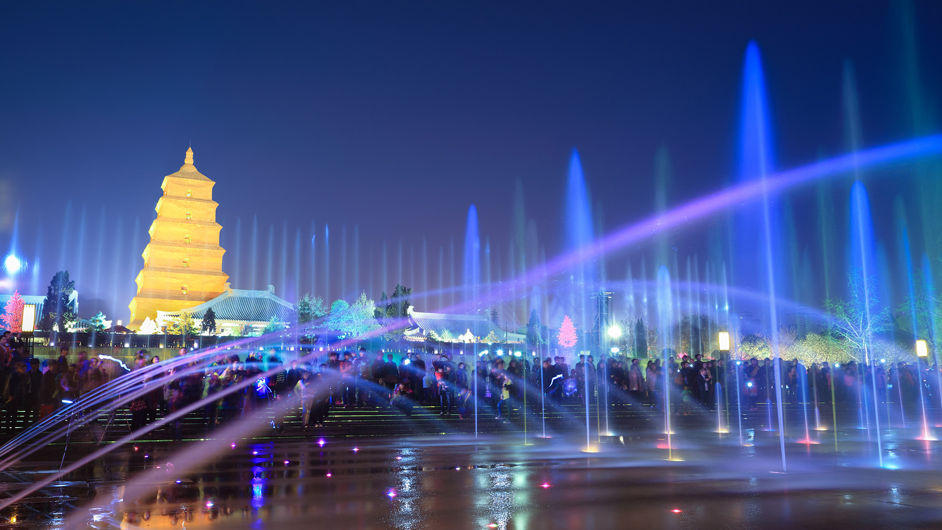 A scenic view of giant wild goose pagoda