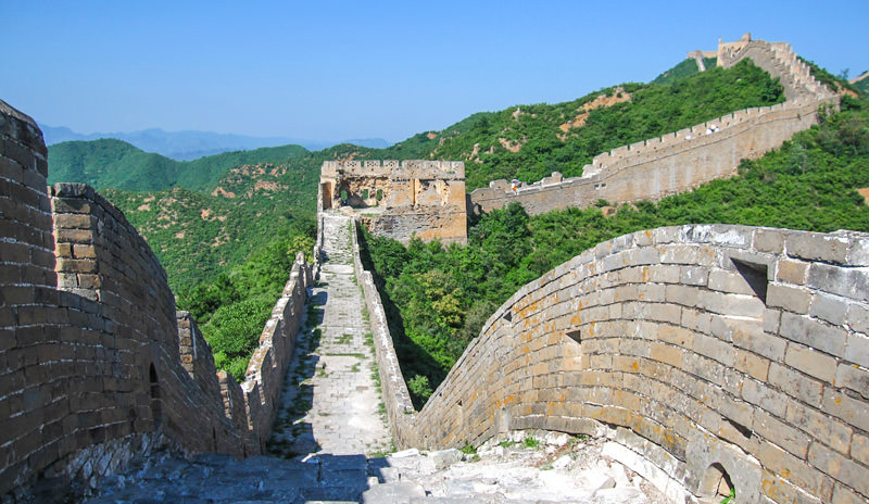 A scenic view of Great Wall Jinshanling Section