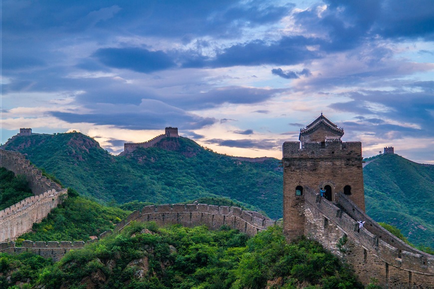 A scenic view of Great Wall Jinshanling Section