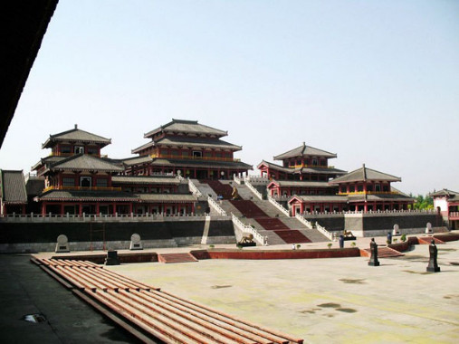 A scenic view of han_changan_city_ruins