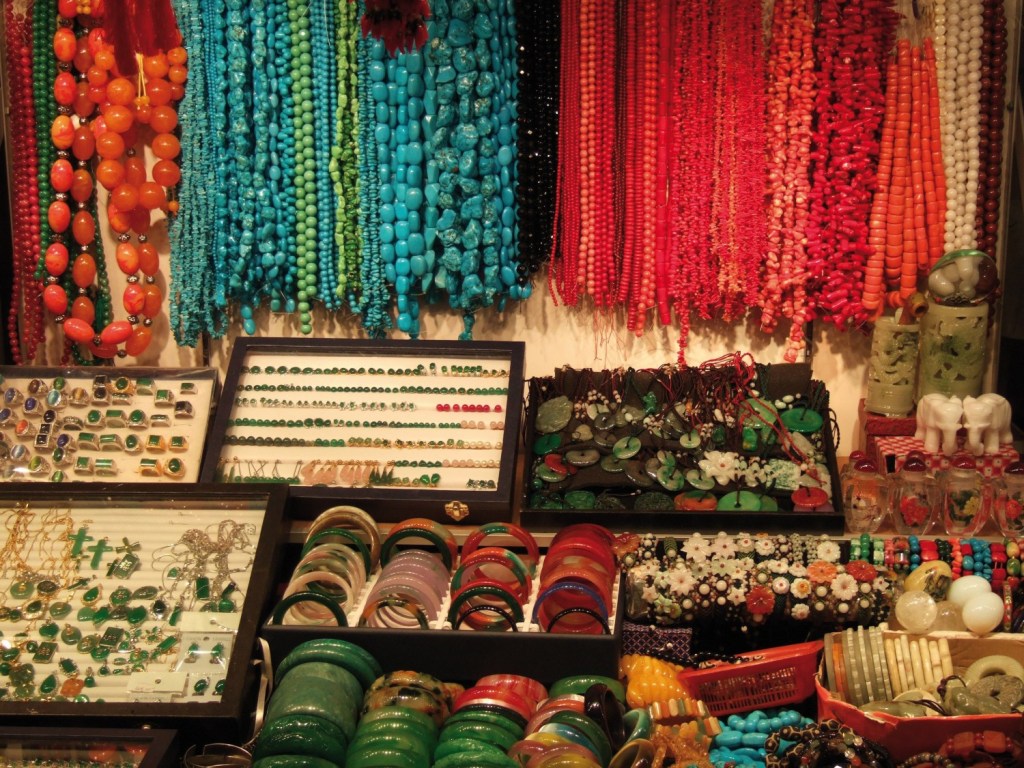 A scenic view of hetian jade market