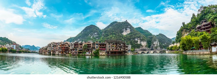 A scenic view of hexia ancient town