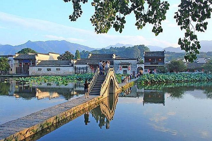 A scenic view of hongcun ancient village