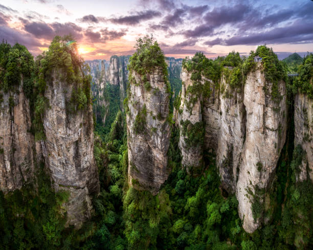 A scenic view of huangcangyu national forest park
