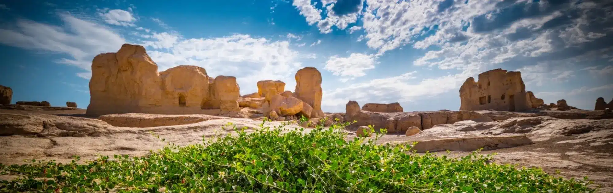 A scenic view of jiaohe ruins