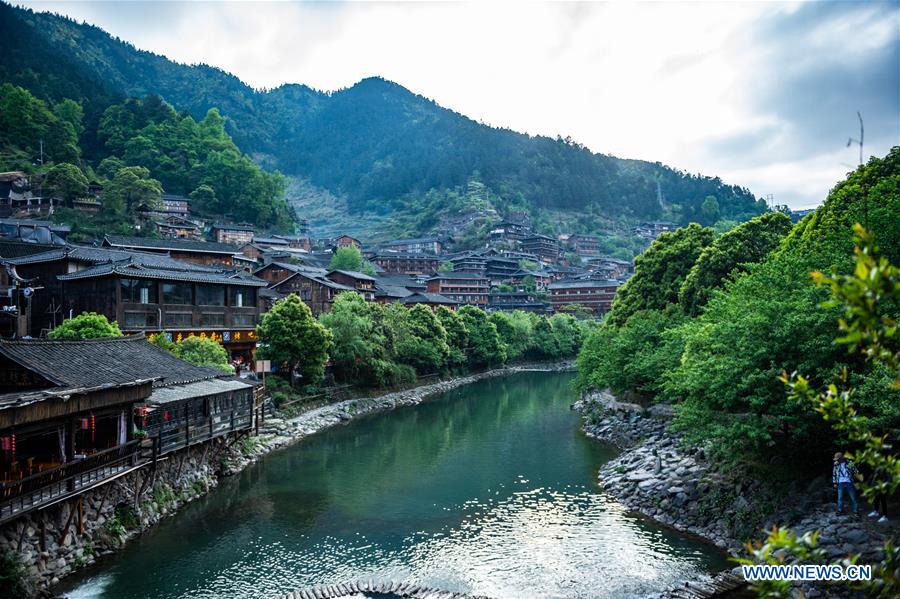A scenic view of Jiexiu Chenghuang Miao
