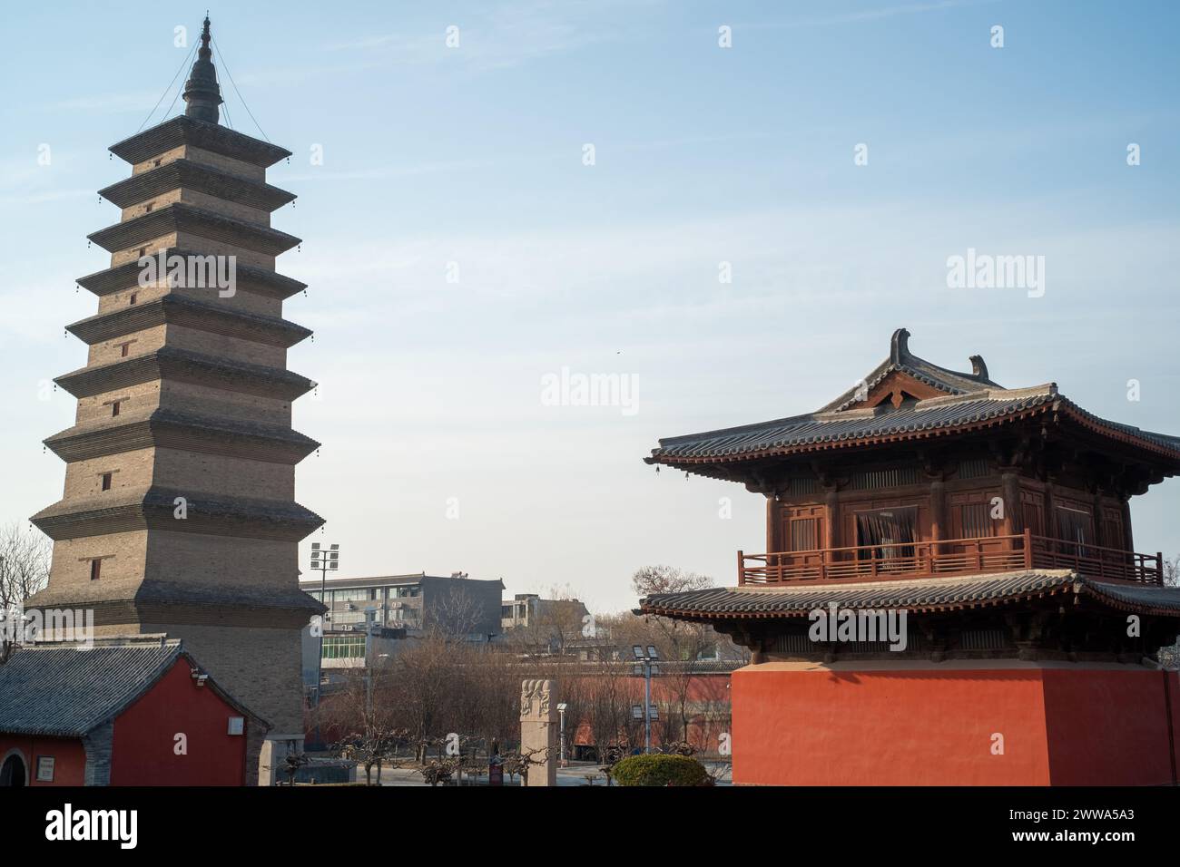A scenic view of Kaiyuan Temple Pagoda Dingzhou