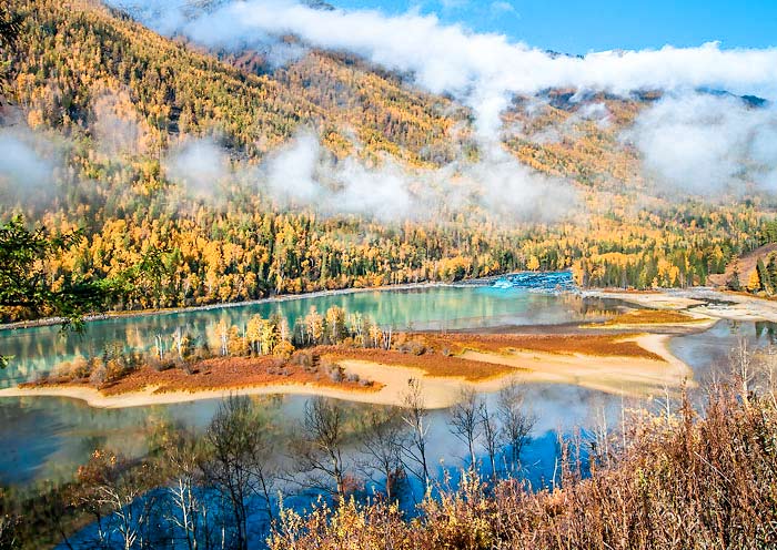 A scenic view of kanas lake