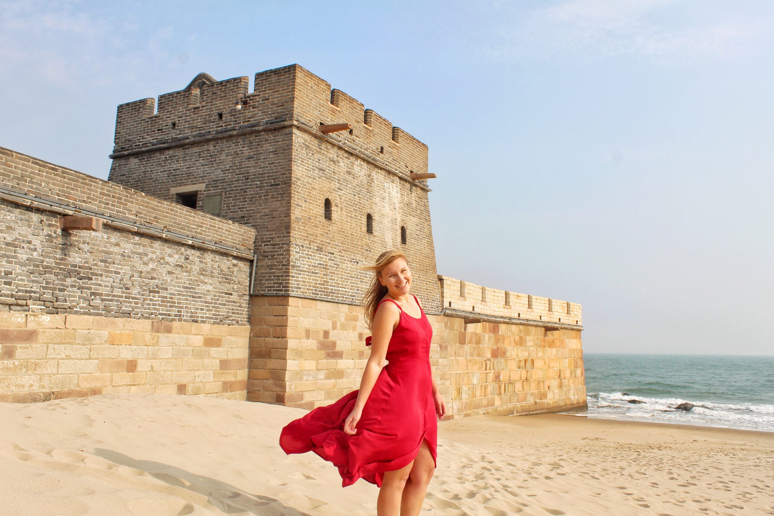 A scenic view of Laolongtou Great Wall