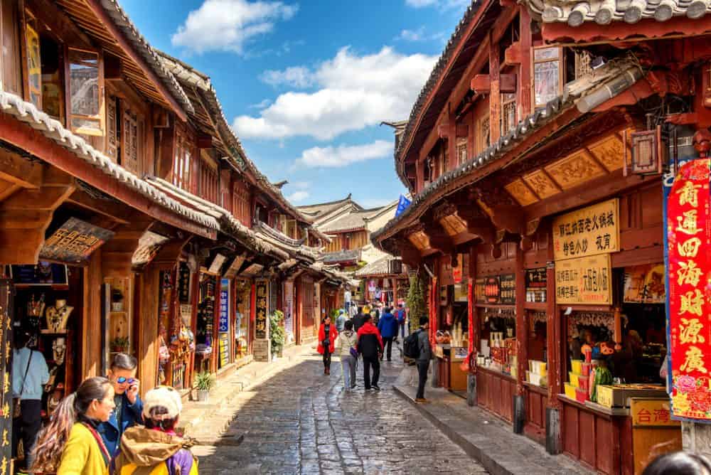 A scenic view of lijiang ancient town