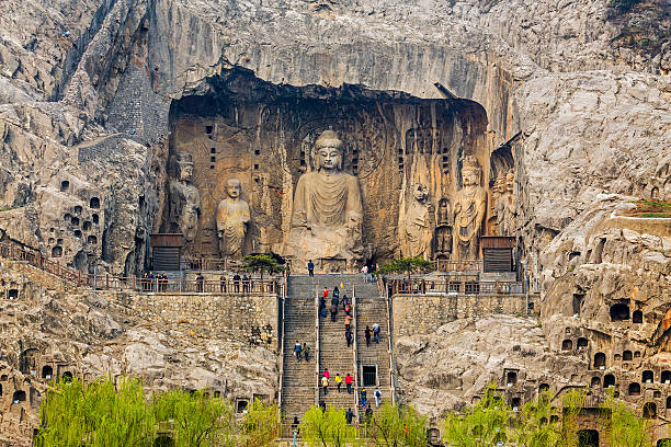 A scenic view of Longmen Grottoes