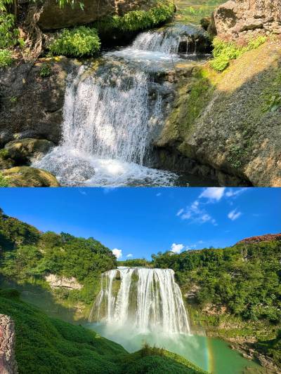 A scenic view of longnan wudu water curtain cave