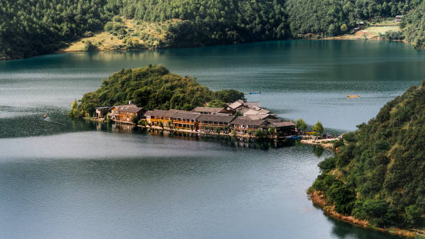 A scenic view of lugu lake
