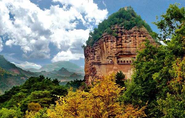 A scenic view of maijishan grottoes