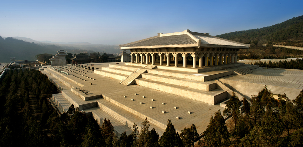 A scenic view of mausoleum_of_the_yellow_emperor_scenic_area