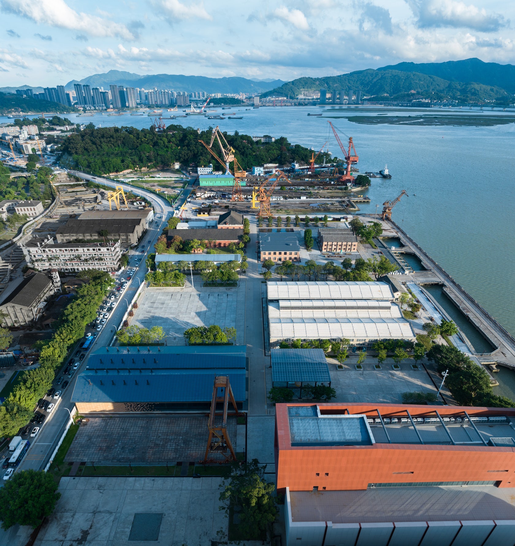 A scenic view of mawei shipyard