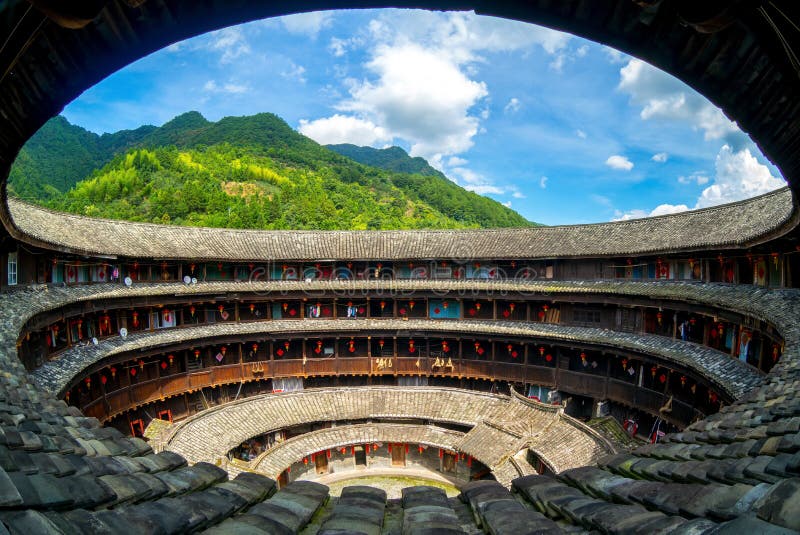 A scenic view of meizhou hakka walled village