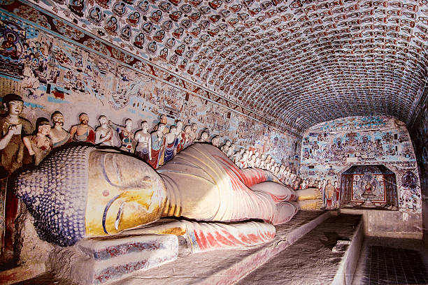 A scenic view of mogao caves