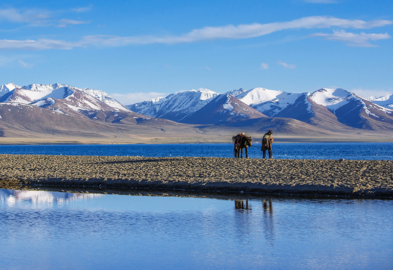 A scenic view of namtso lake