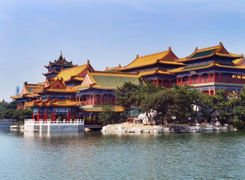 A scenic view of Penglai Pavilion