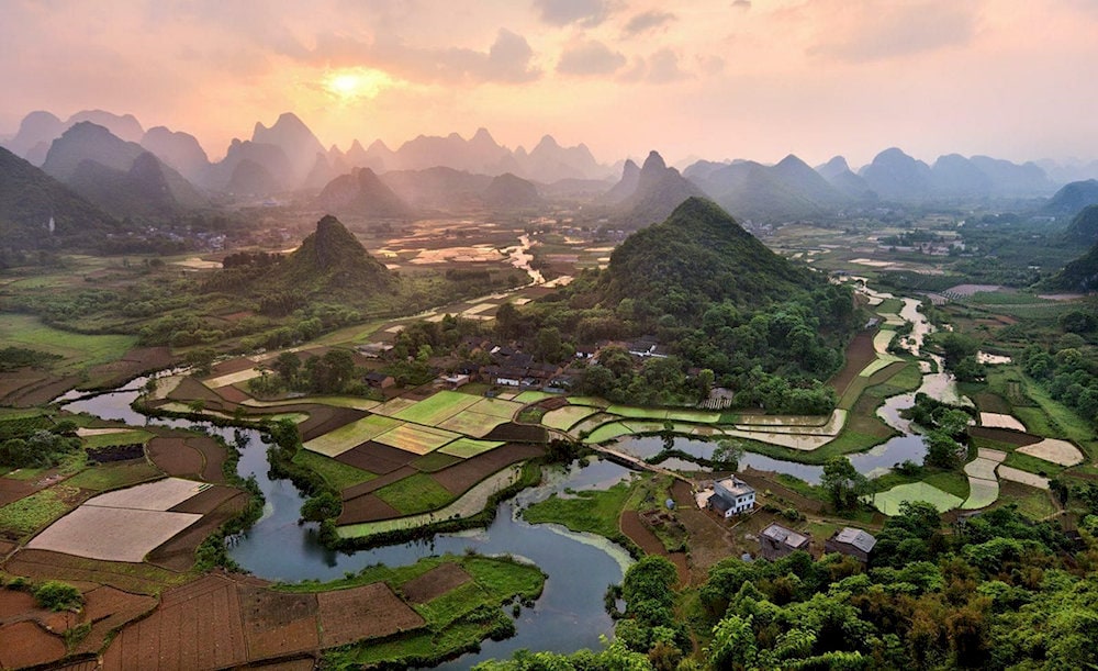 A scenic view of qin lake scenic area
