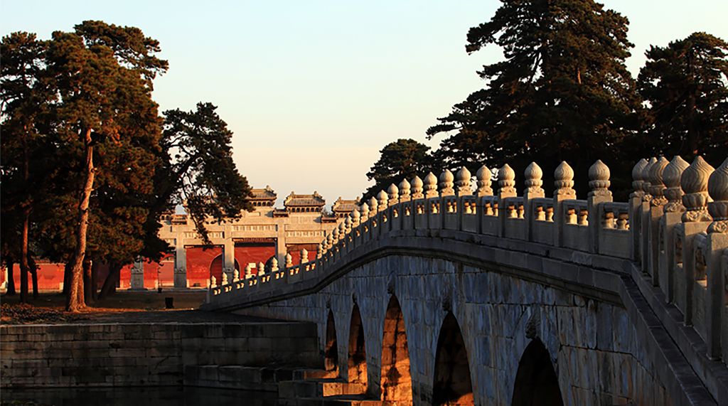 A scenic view of Qing Western Tombs
