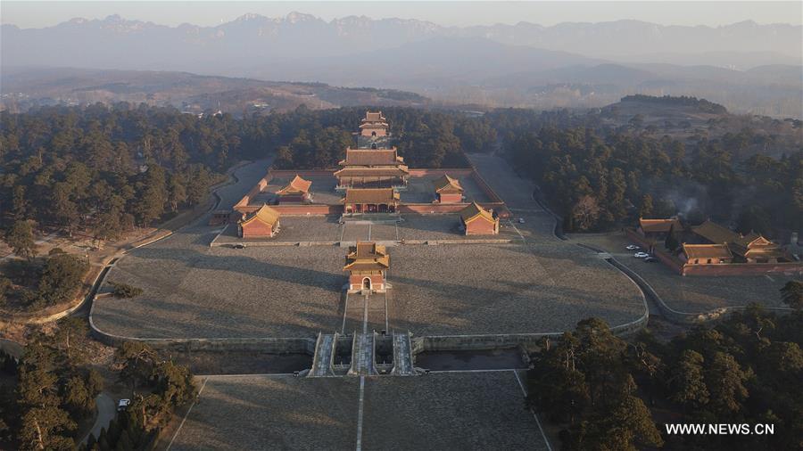A scenic view of Qing Western Tombs