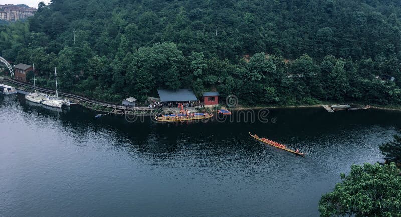 A scenic view of Shiyan Lake