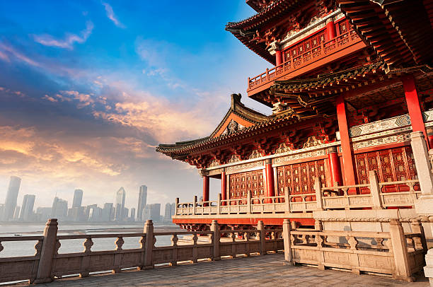 A scenic view of shouxian ancient city