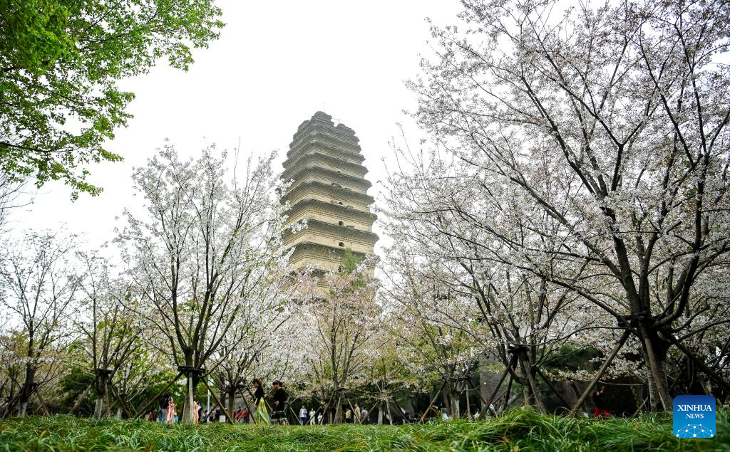 A scenic view of small_wild_goose_pagoda