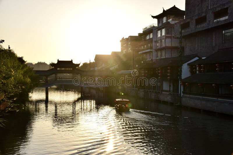 A scenic view of song dynasty town