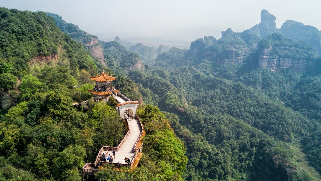 A scenic view of tengchong geothermal volcanic scenic area