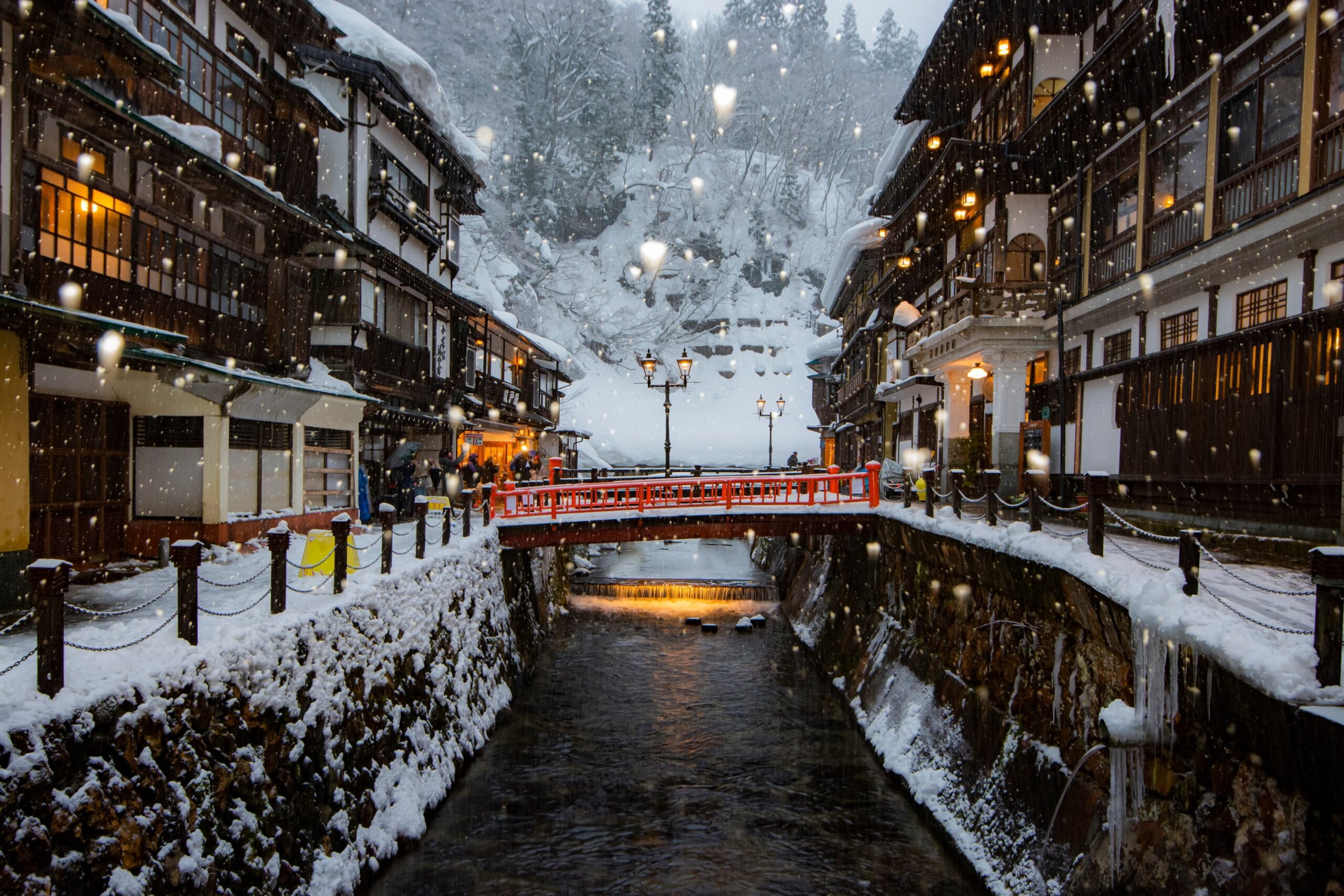 A scenic view of Warm Spring Town