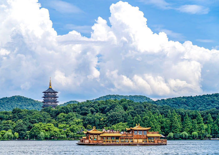 A scenic view of west lake hangzhou