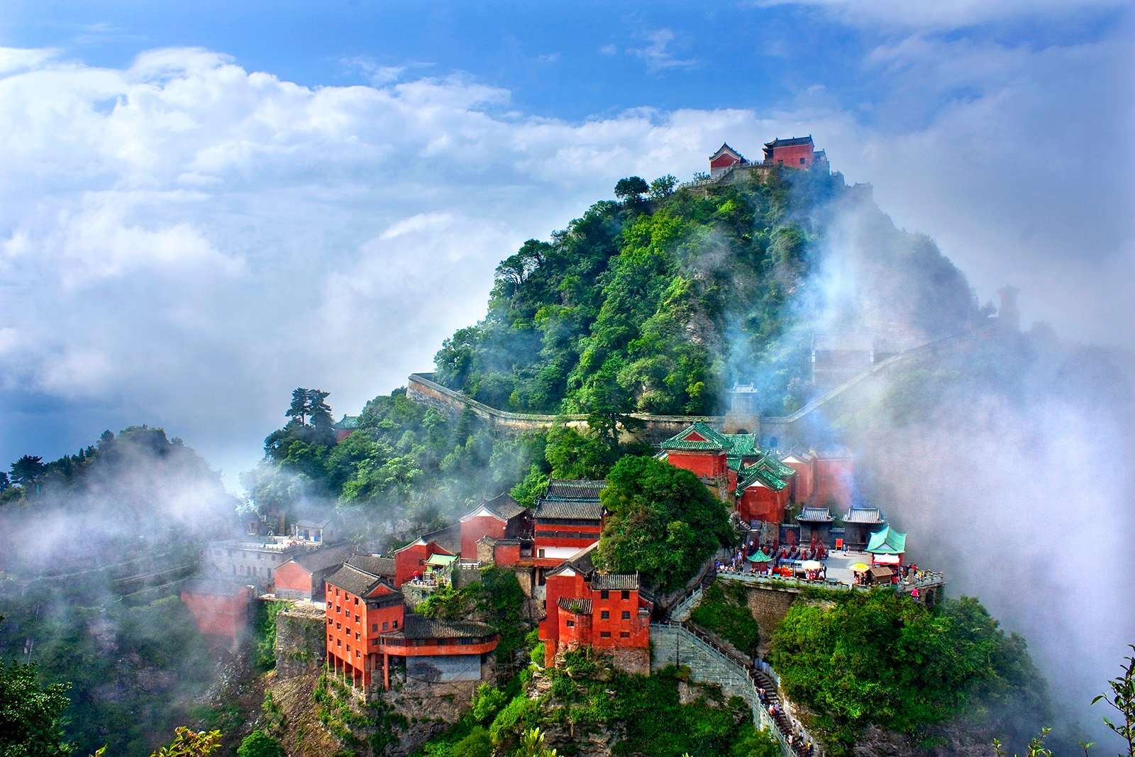 A scenic view of Wudang Mountains Ancient Building Complex