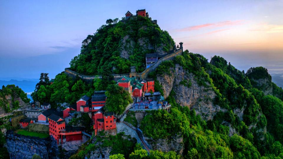 A scenic view of Wudang Mountains Ancient Building Complex