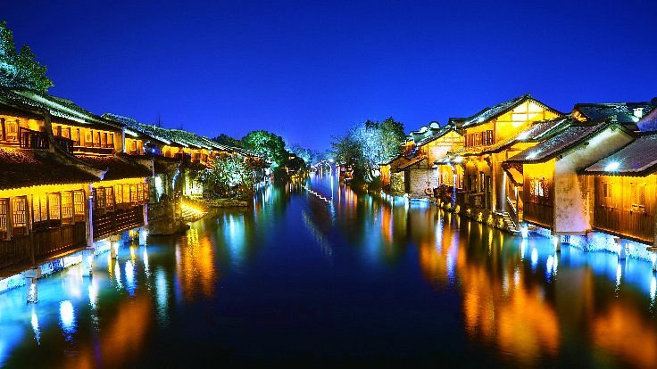 A scenic view of wuzhen water town