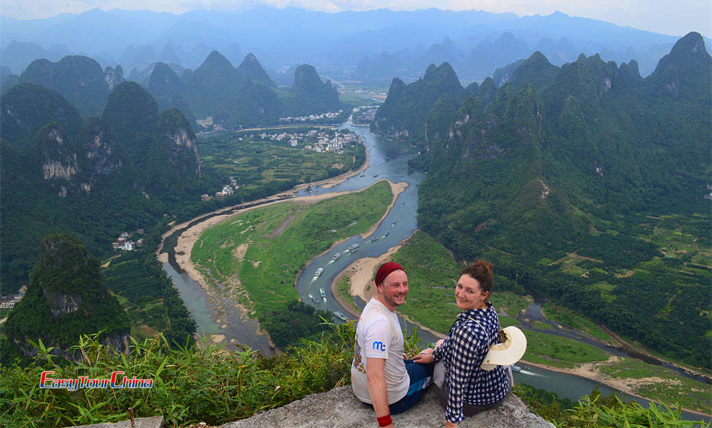 A scenic view of xingping ancient town